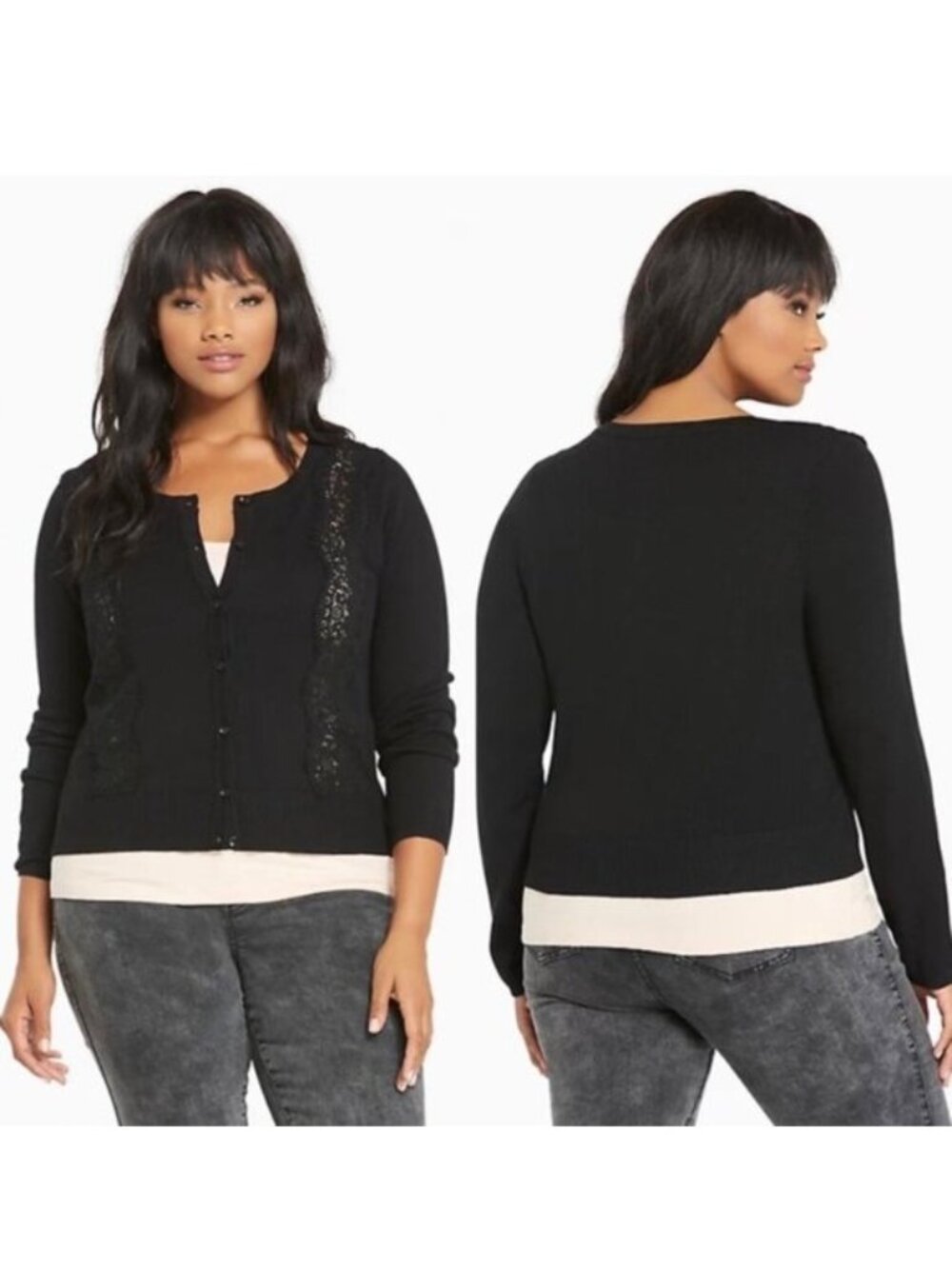 Torrid | Black Lace Insert Cardigan | Size 5X